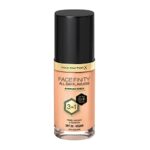 Max Factor Facefinity All Day Flawless 3 in 1 Liquid Foundation, Lightweight Oil Free Formula with SPF 20, 075 Golden, 30 ml