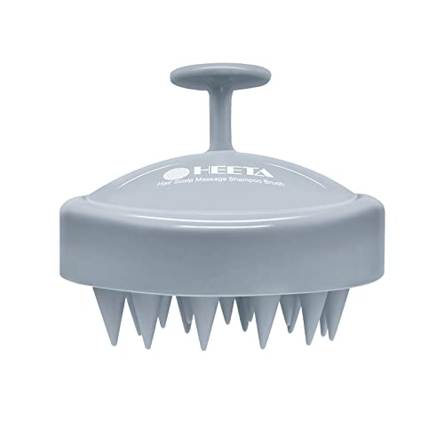 HEETA Scalp Massager, Silicone Scalp Brush Ergonomic Scalp Scrubber Easy to Use Shampoo Brush for Hair Growth, Green