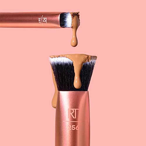 Real Techniques Face Base Makeup Brush Kit, For Concealer, Foundation, & Contour, Works With Liquid, Cream & Powder Products, Staples For Blendin