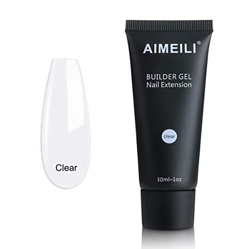 AIMEILI Clear Builder Gel Nail Extension 30ml Soak Off UV LED Nail Enhancement Manicure Tool Nail Art False Nails