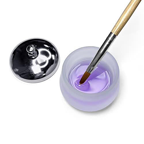 Crystal Glass Nail Art Dappen Dish with Cover Nail Glass Crystal Cup Acrylic Powder Liquid Container Disinfection Cup Frosted Nail Washing Cup Ho