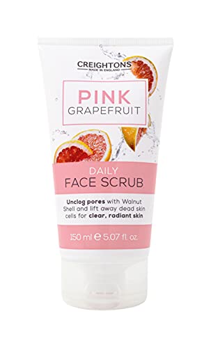 Creightons Pink Grapefruit Daily Face Scrub (150ml) - Unclog pores with Walnut Shell and lift away dead skin cells for clear, radiant skin. Derma
