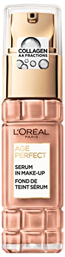 L'Oréal Paris Serum in make-up for mature skin, liquid foundation with SPF 24, for a radiant complexion, age perfect, no. 160 rose beige, 1 x 30