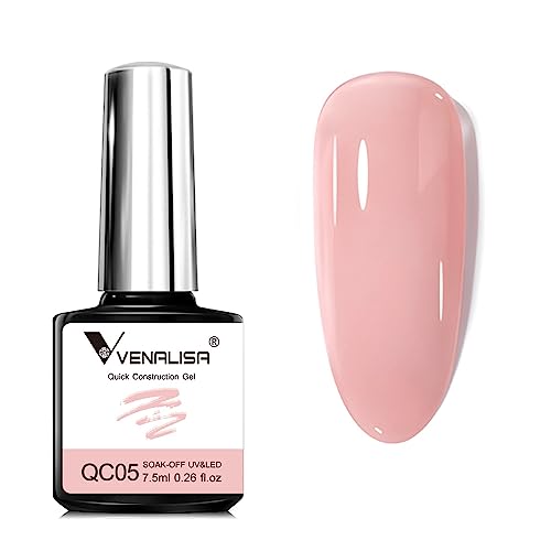 VENALISA Bulider Gel Quick Construction Base Gel Strengthener Gel Nail Polish Nude Pink Natural Color Poly Gel for Broken Nails Repair Nails
