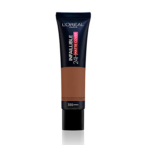L'Oreal Paris Cover Liquid Foundation, With 4% Niacinamide, Long Lasting, Natural Finish, Available in 20 Shades, SPF 25, Infallible 32H Matte Co