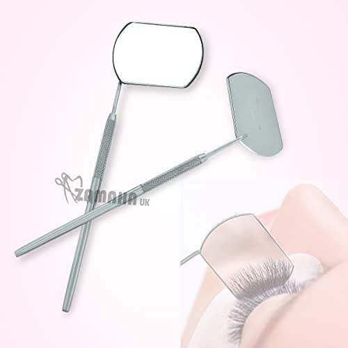 Eyelash inspection Mirror (60 X40 mm dia) - Beauty Lash Extension Tool - Large Mirror for Full View ZAMAHA UK CE