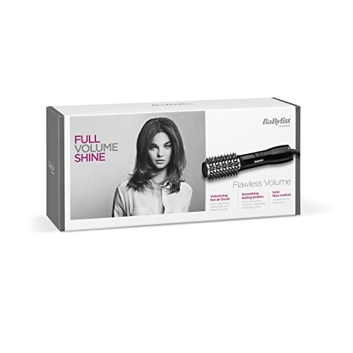 BaByliss Flawless Volume Hot Air Brush, Ionic, Dry and Style, 38mm Titanium-ceramic barrel
