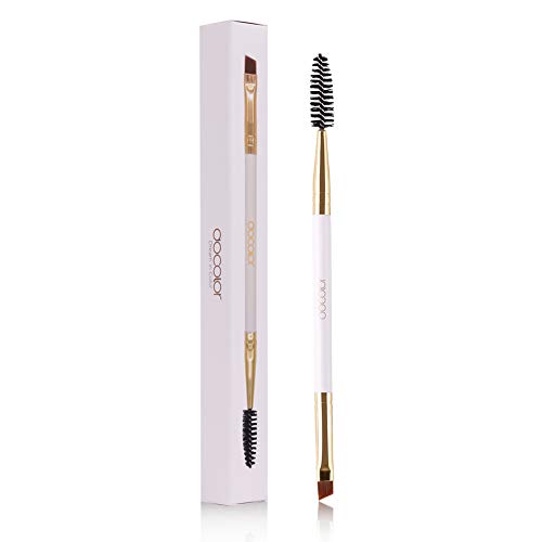 Docolor Eyebrow Brush Duo Eyebrow Spoolie 1Pc Professional Angled Eye Brow Brush Perfect for Lining and Shaping Brows, Spoolie for Brows or Lashe
