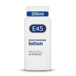E45 Dermatological Moisturising Lotion 200 ml – Body Lotion – Daily Moisturiser for Long-Lasting Hydration for Dry Skin and Sensitive Skin – Prot