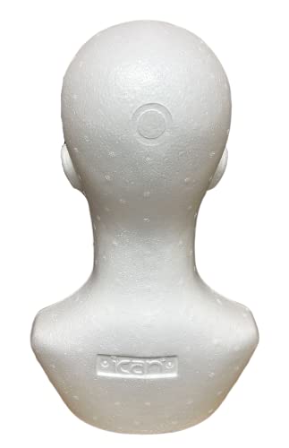 ICAN LONDON POLYSTYRENE FEMALE DUMMY MANNEQUIN HEAD MEDIUM FOR HATS,WIGS, DISPLAYS
