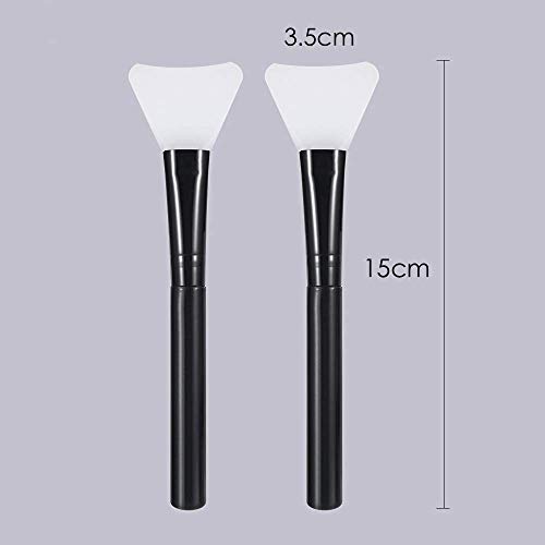 Face Mask Brush Silicone 2PCS Flexible Facial Mud Mask Applicator Brush, Hairless Moisturizers Applicator Tools, Wood Handle Mask Applicator for