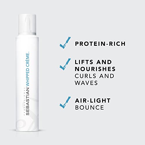 Sebastian Professional Whipped Cream Mousse Hair Styler, Light Conditioning and Protecting Style Whip for Wavy & Curly Hair, Professional Hair Ca