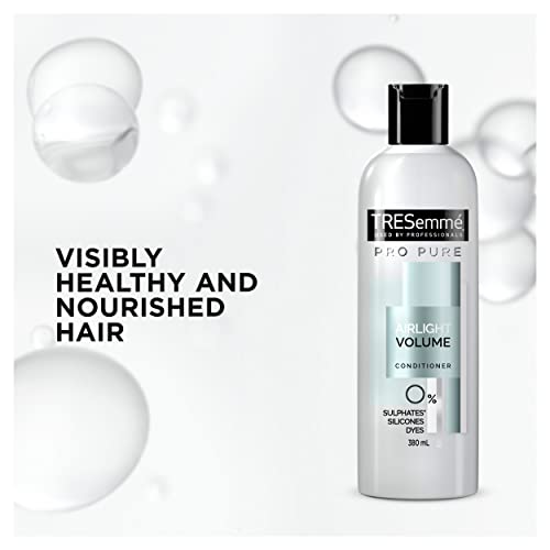 TRESemmé Pro Pure Airlight Volume Conditioner sulphate, dye, silicone free for amplified volume, body and bounce 380 ml