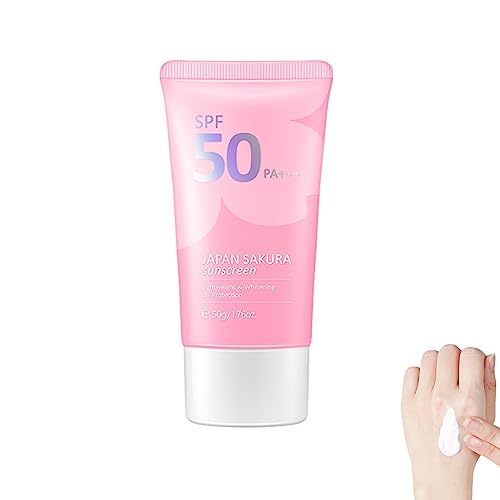 Japan Sakura Sunscreen, Sakura Sunscreen Skincare SPF 50, Moisturizing Sunscreen, Hydrating Cream to Deeply Protected Skin, 50g (1PC)