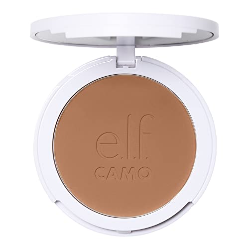 e.l.f. Camo Powder Foundation, Lightweight, Primer-Infused Buildable & Long-Lasting Medium-to-Full Coverage Foundation, Light 280 N