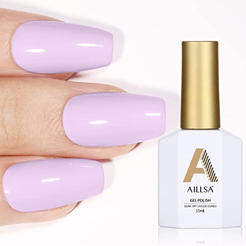 AILLSA White Gel Nail Polish, 15ml Soak Off U V Gel Polish, Color Gel Nail Varnish Long Lasting, Nail Art Manicure Set DIY at Home 1Pcs