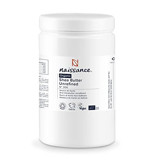 Naissance Organic Shea Butter (no. 306) 1kg - Pure, Natural, Certified Organic, Unrefined, Hand Kneaded, Vegan and Fragrance Free