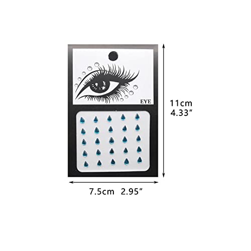 GLARYYEARS Face Gems, 10-Pack Face Jewels Temporary Tattoo Stickers, Face Jewelry Rhinestones Diamonds Crystals, Rave Accessories for Festival Ho