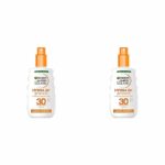Garnier Ambre Solaire Ultra-Hydrating Sun Cream Spray SPF30, 200ml (Pack of 2)
