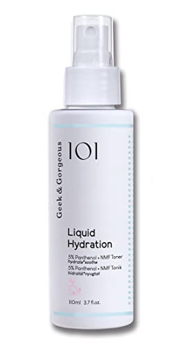 Geek & Gorgeous Liquid Hydration, facial toner spray with 5% panthenol + Natural Moisturising Factors, hydrates & soothes - all skin types, 110ml