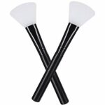 Face Mask Brush Silicone 2PCS Flexible Facial Mud Mask Applicator Brush, Hairless Moisturizers Applicator Tools, Wood Handle Mask Applicator for