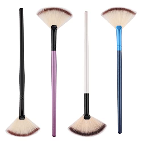 SAVITA 4Pcs Fan Brushes Fan Mask Brush Soft Facial Brushes Tools Facial Mask Applicator Brush Face Mask Brushes Makeup Brushes for Peel, Sleeping