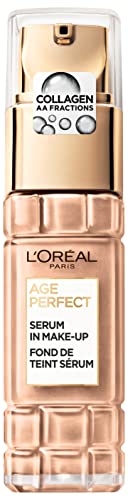 L'Oréal Paris Serum in make-up for mature skin, liquid foundation with SPF 24, for a radiant complexion, age perfect, no. 160 rose beige, 1 x 30