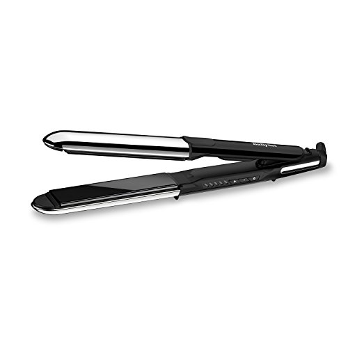 BaByliss Straight and Curl Brilliance Hair Straightener and Curler, curved metal design, Up to 235C True-Titanium plates