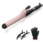 Pretfy Curling Tongs, 32mm Curling Iron 1.25" Hair Curler Professional Ceramic Curling Wand, LCD Display, Adjustable Temperature from 60 ~ 220 °C