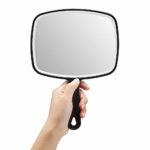 OMIRO Hand Mirror, Black Handheld Plain Mirror with Handle,Square,M