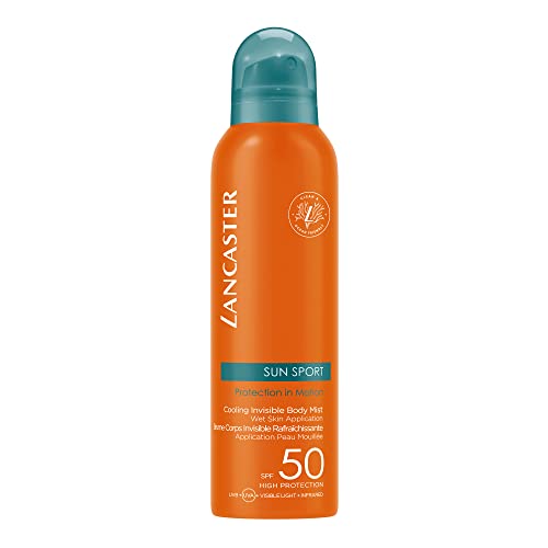 Lancaster Sun Sport Cooling Invisible Body Mist SPF30 200ml | Invisible Sunscreen For Body | Broad Spectrum Sun Protection | Sweat Resistant Spra
