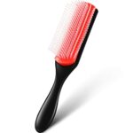 9-Row Styling Hairbrush Cushion Brush Nylon Bristle with Anti-static Rubber Pad, Hair Tools for Blow Drying Hair Styling, Detangling, Volumizing,