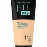Maybelline Fit Me Foundation, Matte & Poreless, Full Coverage Blendable Normal to Oily Skin, 115 Ivory 30ml