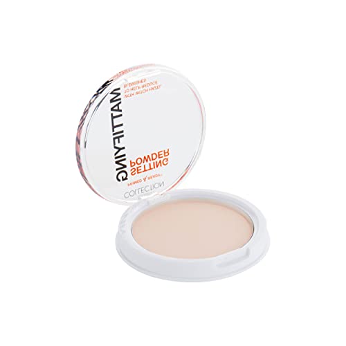Collection Cosmetics Primed and Ready Invisible Setting Powder, Silk Enriched Pressed Powder For Breakout Prone Skin, 15g, Invisible