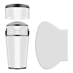 Wancala Clear Silicone Jelly Stamperwith Scraper - Silicone Nail Stamper French Tip with Scraper for Nails Manicure Tools, Nail Art Stamping Stam