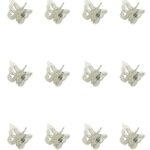 12 Butterfly Clear Hair Claw Clips Small Plastic Womens Girls Hair Clip Clamps Size 1.8CM (Clear Colour)