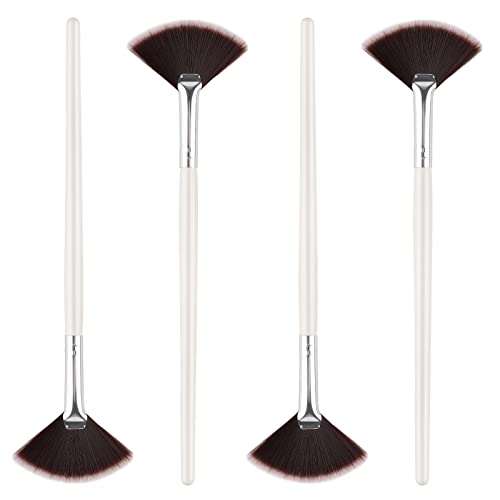 SAVITA 4Pcs Fan Brushes Fan Mask Brush Soft Facial Brushes Tools Facial Mask Applicator Brush Face Mask Brushes Makeup Brushes for Peel, Sleeping