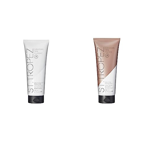 St.Tropez Classic Gradual Tan Firming Lotion - Gradual Sun Kissed Glow Self Tan with 5 Skincare Benefits, Hydrating Fake Tan Moisturiser - Vegan,