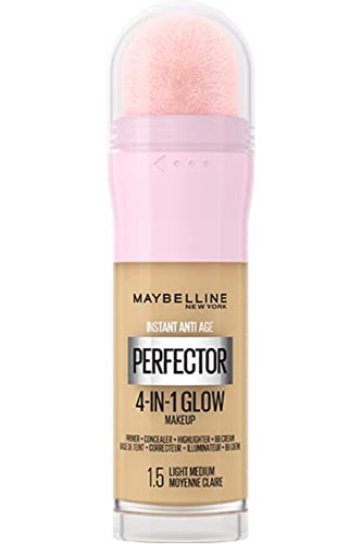 Maybelline New York Instant Anti Age Rewind Perfector, 4-In-1 Glow Primer, Concealer, Highlighter, Self-Adjusting Shades, Evens Skin Tone with a