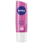 NIVEA Lip Balm Soft Rosé (4.8g), Protective Lip Moisturiser with Natural Oils Enriched with Rose Extract, Caring Lip Balm for 24h Moisture Care,