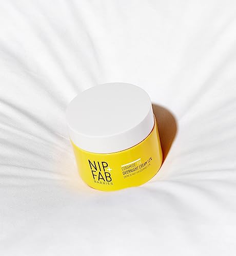 Nip+Fab Ceramide Fix Overnight Cream 12% 50 ml, Luxurious Skin Barrier Replenisher, Elastin Production Support, Giving Your Skin a Firmer, More Y