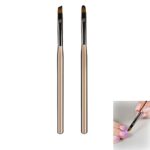 Nail Clean Up Brush, 2pcs Gel Nail Art Brushes, Gel Brushes For Nails With Round & Angled Head Pen Painting Tools Nail, Nail Polish Brush For Art