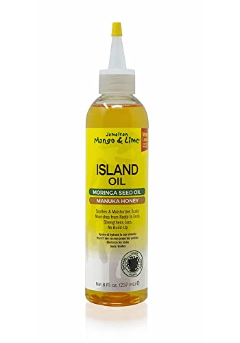 Jamaican Mango & Lime - Island Oil 237ml (Pack of 1) - Lubricates scalps, Nourishes roots and strengthens locks. Helps soothe dry scalp. Sulphate