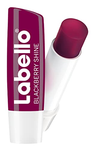 Labello Blackberry Shine Lip Balm with Soft Red Shine and Shimmer Pigments 4.8 g without Mineral Oils