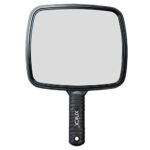 xnicx Hand Mirror Professional Hand Held Mirror Barbers Shaving Salon Mirrors Hairdressers Compact Mirror Tool with Handle for Travel Festival Es