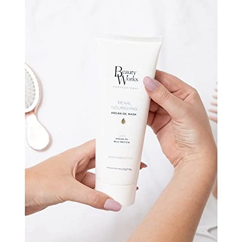 Beauty Works Pearl Nourishing Argan Oil Mask 250ml Milk Protein Deep Conditioning Treatment