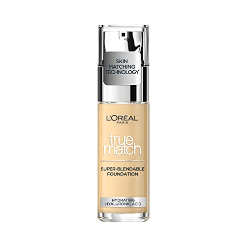 L'Oreal Paris Liquid Foundation, Super-Blendable Skincare, Infused with Hyaluronic Acid, True Match, 4N, 30 ml