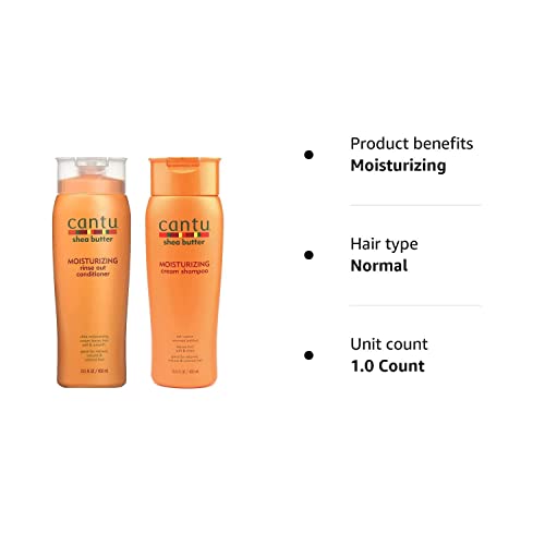 Cantu Moisturizing Cream Shampoo 13.5 Oz & Moisturizing Rinse Out Conditioner 13.5 Oz