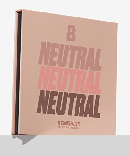 BEAUTY BAY Neutral 16 Piece Colour Eyeshadow Palette Gift Set - Make up Beauty Products - Vegan Gifts for Women - PETA Certified Cruelty Free - M