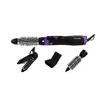 Nicky Clarke 1000W 4-in-1 Frizz Control Ionic Hot Air Brush Volumising Hair Styler, 2 Heat / Speeds & Cool Shot, Four Accessories: 20mm & 38mm Br